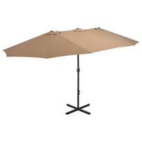 Lauko skėtis nuo saulės su aliuminio stulpu taupe 460x270cm