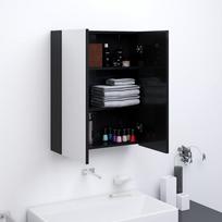 Veidrodinė vonios spintelė juoda 60x15x75cm MDF blizgi