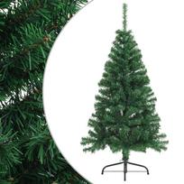 Dirbtinė pusinė Kalėdų eglutė su stovu žalia 120cm PVC
