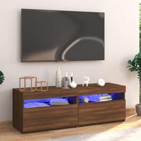 Televizoriaus spintelė su LED ruda ąžuolo 120x35x40cm