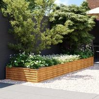 Aukštas sodo lovelis 387x100x36cm Corten plienas