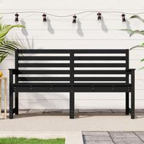 Sodo suoliukas juodas 1595x48x915cm pušies masyvas