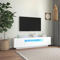 Televizoriaus spintelė su LED apšvietimu balta 160x35x40cm
