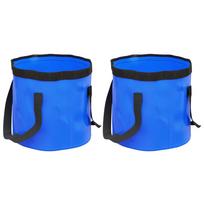 Sulankstomi kibirai 2vnt mėlynos spalvos 30l PVC