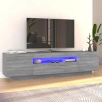 Televizoriaus spintelė su LED pilka ąžuolo 160x35x40cm