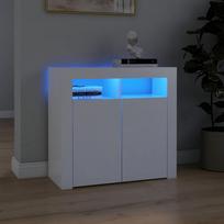 Šoninė spintelė su LED apšvietimu baltos spalvos 80x35x75cm