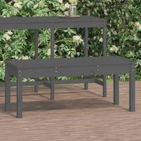 Sodo suoliukas pilkas 109x44x45cm pušies medienos masyvas