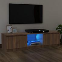 TV spintelė su LED apšvietimu ruda ąžuolo 120x30x355cm
