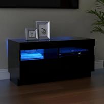 Televizoriaus spintelė su LED apšvietimu juoda 80x35x40cm