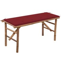 Sulankstomas sodo suoliukas su pagalvėle 118cm bambukas