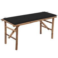 Sulankstomas sodo suoliukas su pagalvėle 118cm bambukas