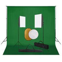 Fotostudijos komplektas su šviesdėžėmis fonu ir reflektoriumi