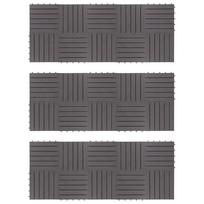 Grindų plytelės 30vnt pilkos 30x30cm akacijos masyvas