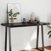 Stalviršis tamsiai ruda 120x60x(2-6) cm medienos masyvas