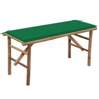Sulankstomas sodo suoliukas su pagalvėle 118cm bambukas