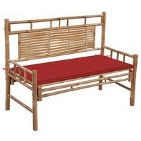 Sodo suoliukas su pagalvėle 120cm bambukas