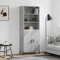 Komoda betono pilkos spalvos 695x34x180cm apdirbta mediena