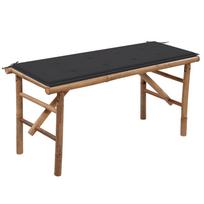 Sulankstomas sodo suoliukas su pagalvėle 118cm bambukas