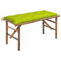Sulankstomas sodo suoliukas su pagalvėle 118cm bambukas
