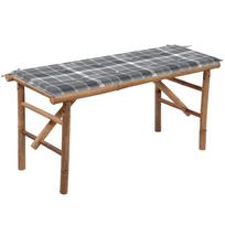 Sulankstomas sodo suoliukas su pagalvėle 118cm bambukas