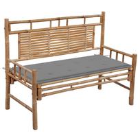 Sodo suoliukas su pagalvėle 120cm bambukas