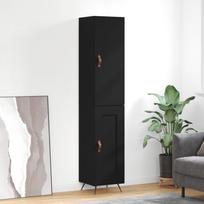 Komoda juodos spalvos 345x34x180cm apdirbta mediena