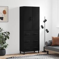Komoda juodos spalvos 695x34x180cm apdirbta mediena
