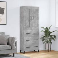 Komoda betono pilkos spalvos 695x34x180cm apdirbta mediena
