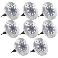 Saulės energ įkraunami šviestuvai 8vnt balt sp LED lemp