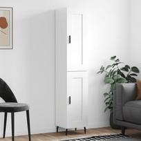 Komoda baltos spalvos 345x34x180cm apdirbta mediena blizgi