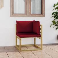 Kampinė sodo sofa su pagalvėlėmis žaliai impregnuota pušis