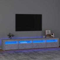 TV spintelė su LED apšvietimu betono pilka 240x35x40cm