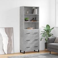 Komoda betono pilkos spalvos 695x34x180cm apdirbta mediena