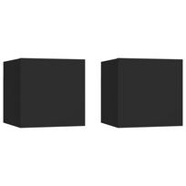 Naktinės spintelės 2vnt juodos 305x30x30cm mediena