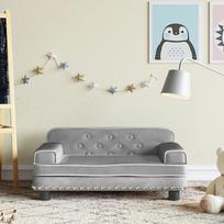 Vaikiška sofa šviesiai pilkos spalvos 70x45x30cm aksomas