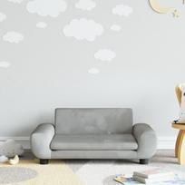 Vaikiška sofa šviesiai pilkos spalvos 70x45x33cm aksomas