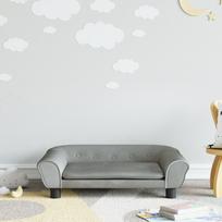 Vaikiška sofa šviesiai pilkos spalvos 70x45x26cm aksomas