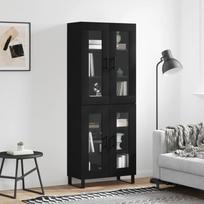 Komoda juodos spalvos 695x34x180cm apdirbta mediena