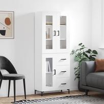 Komoda baltos spalvos 695x34x180cm apdirbta mediena blizgi