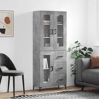 Komoda betono pilkos spalvos 695x34x180cm apdirbta mediena