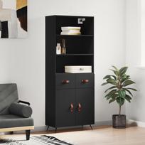 Komoda juodos spalvos 695x34x180cm apdirbta mediena