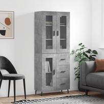 Komoda betono pilkos spalvos 695x34x180cm apdirbta mediena
