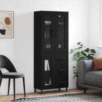 Komoda juodos spalvos 695x34x180cm apdirbta mediena
