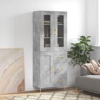Komoda betono pilkos spalvos 695x34x180cm apdirbta mediena