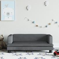 Vaikiška sofa tamsiai pilkos spalvos 80x45x30cm aksomas