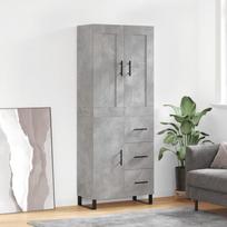 Komoda betono pilkos spalvos 695x34x180cm apdirbta mediena