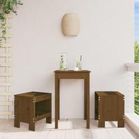 Sodo taburetės 2vnt medaus rudos 40x36x45cm pušies masyvas