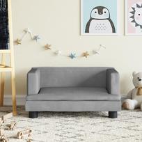 Vaikiška sofa šviesiai pilkos spalvos 60x40x30cm aksomas