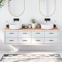 Vonios kambario stalviršis 180x60x(2-6) cm medienos masyvas