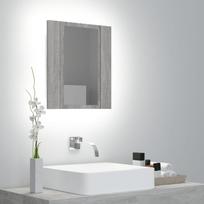 Veidrodinė LED vonios spintelė pilka 40x12x45cm mediena